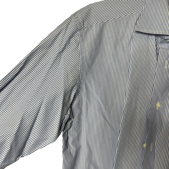 Ermenegildo Zegna blue stripe dress button down shirt sz 15.5 - Picture 4 of 7